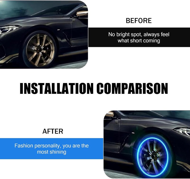 MLY 6 PCS LED Tire Valve Caps, Waterproof Wheel Tire Valve Lights, Wheel Rim Accent Lighting with Night Safety Mode & Style-Enhancing Glow Technology, Universal for Cars/Trucks/SUVs/Motorcycles (Blue) - Image 4